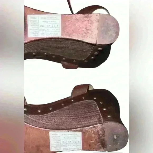 UGG Australia STRAPPY Slingback Open Toe Wedge Heels 9 Used - Picture 5 of 6